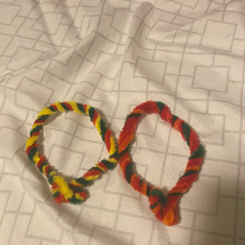 Bracelets that are handmade from me and they’re really good for kids because the